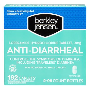 Product Cover Berkley Jensen Anti-Diarrheal Medicine Loperamide Hydrochloride Tablets 2 mg 192 Capletsper Order