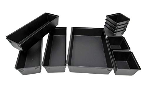 Product Cover Dial Industries B689K Drawer Organizer Tray Set, Black