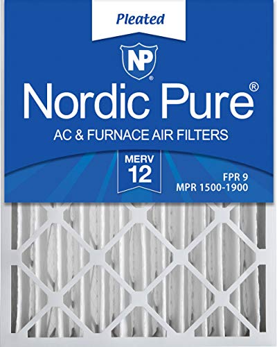 Product Cover Nordic Pure 20x25x4 (3-5/8 Actual Depth) MERV 12 Pleated AC Furnace Air Filter, Box of 1