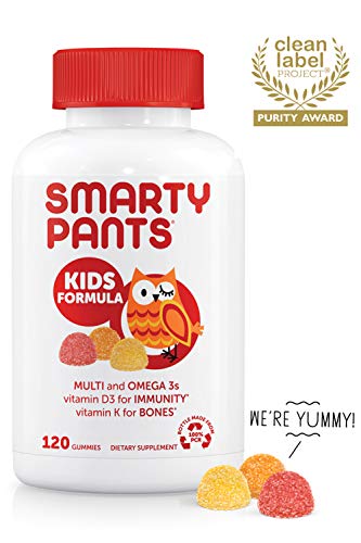 Product Cover SmartyPants Kids Formula Daily Gummy Vitamins: Gluten Free, Multivitamin & Omega 3 Fish Oil (DHA/EPA), Methyl B12, Vitamin D3, Vitamin B6, 120 Count (30 Day Supply) - Packaging May Vary
