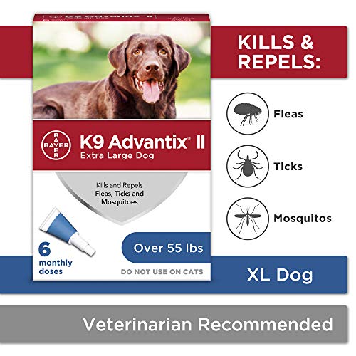 Product Cover K9 Advantix II Flea And Tick Prevention For Dogs, Dog Flea And Tick Treatment For Extra Large Dogs Over 55 lbs, 6 Monthly Applications