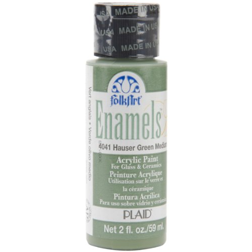 Product Cover FolkArt Enamel Glass & Ceramic Paint in Assorted Colors (2 oz), 4041, Hauser Green Medium