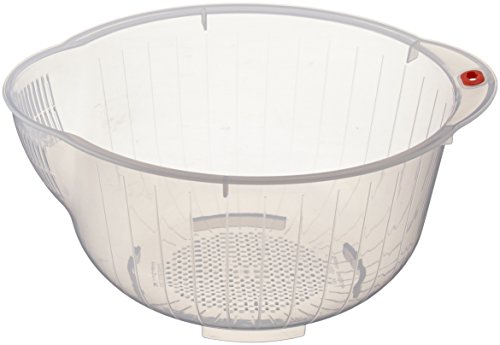 Product Cover Inomata Japanese Rice Washing Bowl with Side and Bottom Drainers, Clear