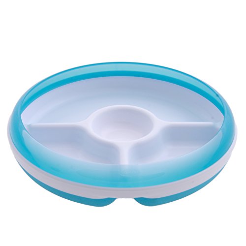 Product Cover OXO Tot Divided Plate with Removable Training Ring and Dipping Center-Aqua