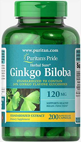 Product Cover Puritans Pride Ginkgo Biloba Standardized Extract 120 Mg, 200 Count
