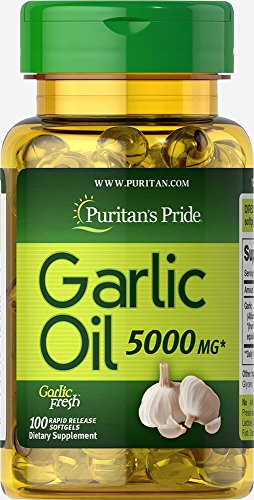 Product Cover Puritan's Pride Garlic Oil 5000 mg-100 Rapid Release Softgels