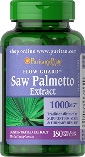 Product Cover Puritan's Pride Saw Palmetto Extract, 1000 Mg, 180 Softgels (Packaging May Vary)