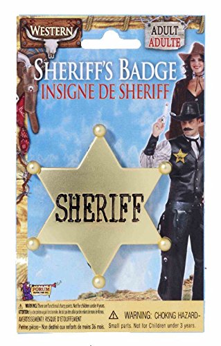 Product Cover Forum Novelties Sheriff Star Badge - Plastic, One Size, Gold