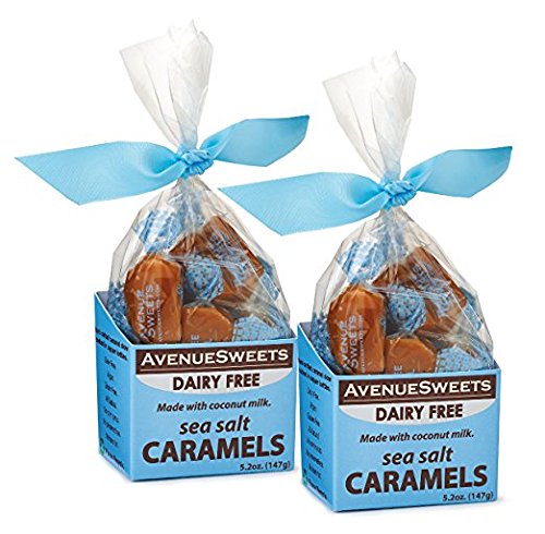Product Cover AvenueSweets - Handcrafted Dairy Free Vegan Individually Wrapped Soft Caramels - 2 x 5.2 oz Boxes - Sea Salt