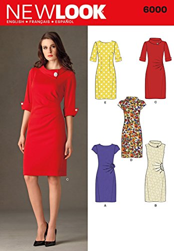 Product Cover New Look Sewing Pattern 6000 Misses' Dresses, Size A (4-6-8-10-12-14-16)