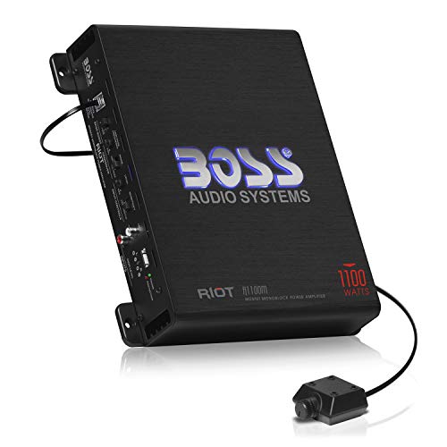Product Cover BOSS Audio Systems R1100M Monoblock Car Amplifier - 1100 Watts Max Power, 2/4 Ohm Stable, Class A/B, Mosfet Power Supply, Remote Subwoofer Control