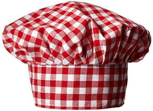 Product Cover Gingham Fabric Chef's Hat (red) Party Accessory  (1 count) (1/Pkg)