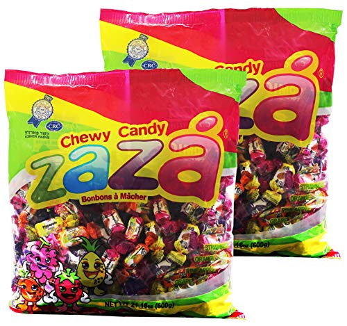 Product Cover Zaza Assorted Bulk Chewy Candy, Colorful Flavorful Fruity Individually Wrapped Kosher Sweet candies, Halloween Trick or Treat, Variety Pack for Holiday Party, Valentines, Christmas, Thanksgiving, or Office Reception Desk As Seen BH Photo &