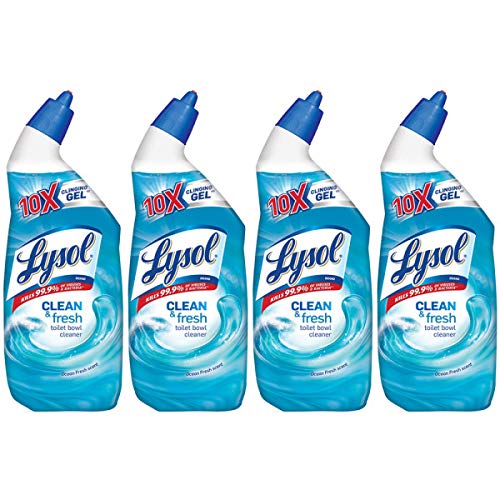 Product Cover Lysol Clean & Fresh Toilet Bowl Cleaner, Ocean Fresh, 24 oz (Pack of 4)