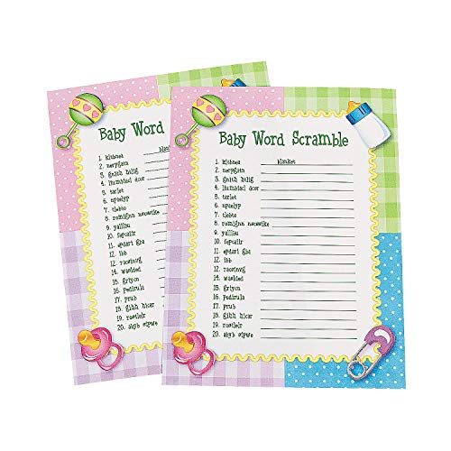 Product Cover Fun Express Baby Word Scramble Baby Shower Game - 24 Pieces