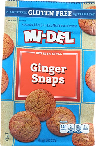 Product Cover Mi-Del Gluten Free Cookies, Swedish Ginger Snaps, 8 Ounce