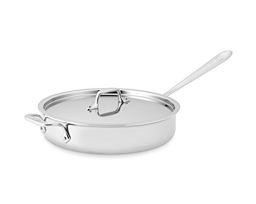 Product Cover All-Clad 4403 Stainless Steel Tri-Ply Bonded Dishwasher Safe 3-Quart Saute Pan with Lid, Silver