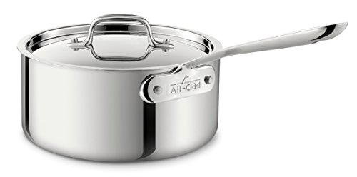 Product Cover All-Clad 4203 Stainless Steel Tri-Ply Bonded Dishwasher Safe Sauce Pan with Lid / Cookware, 3-Quart, Silver - 8701004398