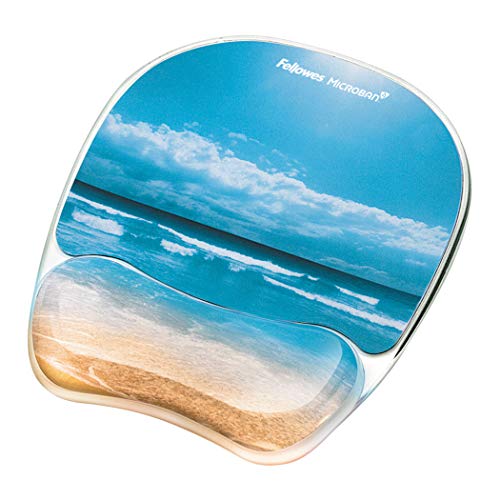 Product Cover Fellowes Photo Gel Mouse Pad and Wrist Rest with Microban Protection, Sandy Beach (9179301)