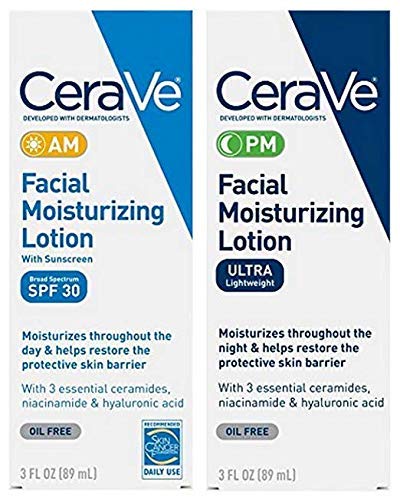 Product Cover CeraVe Day & Night Face Lotion Skin Care Set | Contains CeraVe AM Face Moisturizer with SPF 30 and CeraVe PM Face Moisturizer | Fragrance Free
