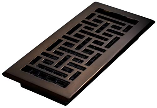 Product Cover Decor Grates, Rubbed Bronze, AJH410-RB Oriental Floor Register, 4 10-Inch, 4 x 10