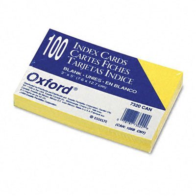 Product Cover Unruled Index Cards 3 x 5 Canary 100/Pack
