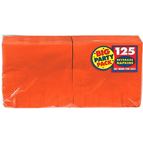 Product Cover Big Party Pack Orange Peel Beverage Napkins | Pack of 125 | Party Supply