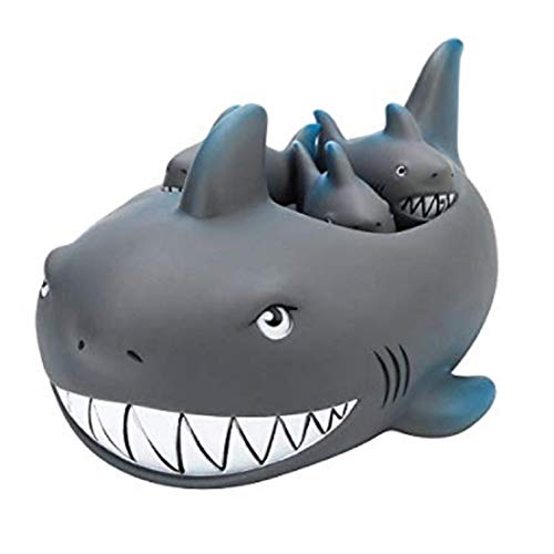 Product Cover Playmaker Toys Rubber Shark Family Bathtub Pals - Floating Bath Tub Toy