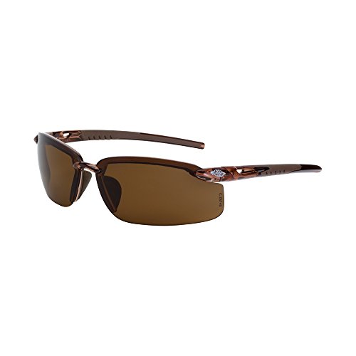 Product Cover Crossfire Eyewear 291113 Es5 Polarized Safety Glasses with High Definition Brown Polarized Lens and Crystal Brown Frame