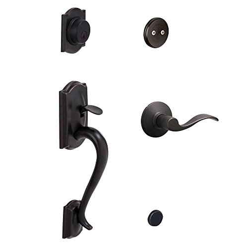 Product Cover Schlage F93CAM716ACCLH Camelot Inactive Handleset with Accent Left-handed Lever, Aged Bronze