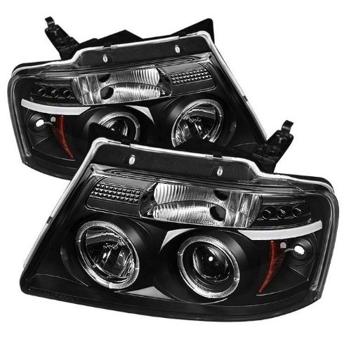 Product Cover Spyder Auto Ford F150 Version 2 Black Halogen LED Projector Headlight