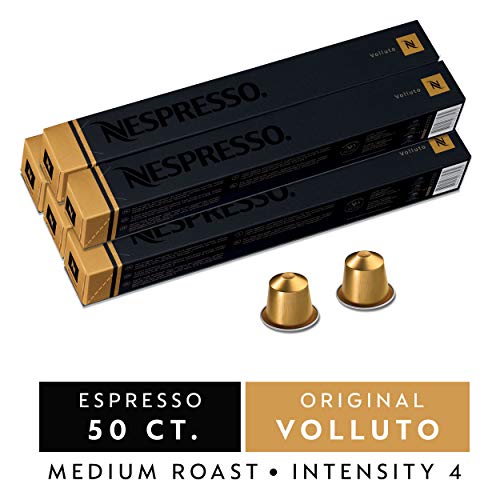 Product Cover Nespresso Capsules OriginalLine, Volluto, Mild Roast Espresso Coffee, 50 Count Coffee Pods, Brews 1.35oz