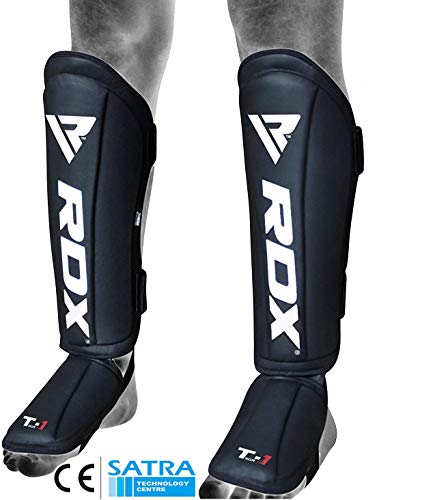Product Cover RDX Shin Guards for Boxing Training & MMA Fighting | Maya Hide Leather Muay Thai Instep Leg Protective Gear | Great Protector Pads for Martial Arts, Sparring, Kickboxing, BJJ, Karate