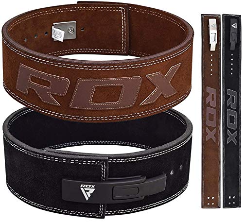 Product Cover RDX Powerlifting Belt for Weight Lifting Gym Training - Lever Buckle Leather Belt 10mm Thick 4