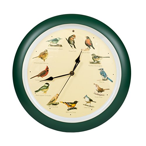 Product Cover Mark Feldstein and Associates DLB023GR Original Singing Bird Clock 13 in Green