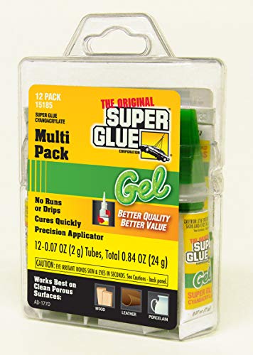 Product Cover Super Glue 15185 Gel, 12-Pack, .07oz tubes