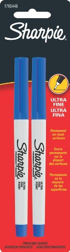 Product Cover Sharpie Ultra Fine Point Permanent Markers, 2 Blue Markers (1765446)