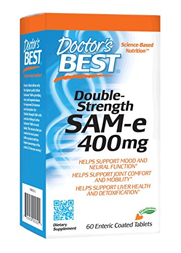 Product Cover Doctor's Best SAM-e 400 mg, Vegan, Gluten Free, Soy Free, Mood and Joint Support, 60 Enteric Coated Tablets