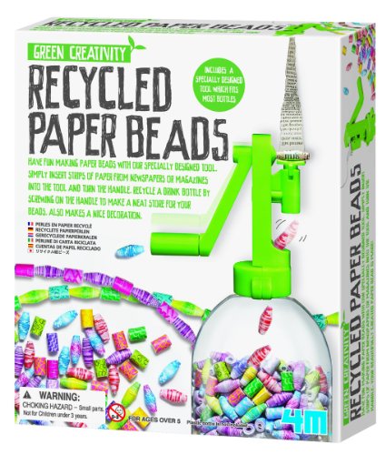Product Cover 4M Green Creativity Recycled Paper Beads Kit - Arts & Crafts Upcycle Decorative Jewelry Art Gift for Kids & Teens, Boys & Girls