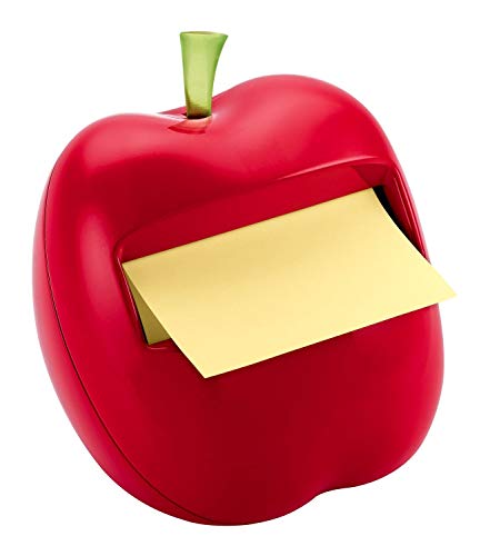 Product Cover Post-it Pop-up Notes Dispenser for 3 in x 3 in Notes, Apple Shaped Dispenser, Includes 1 Canary Yellow Note (APL-330)