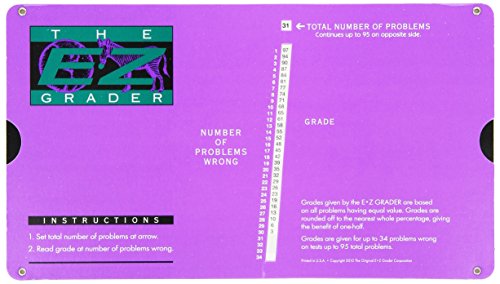 Product Cover Grading Calculator - E-Z Grader Teacher's Aid Scoring Chart (Purple) - 8-1/2