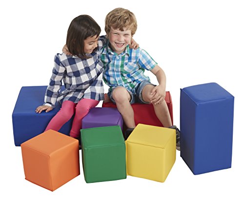 Product Cover ECR4Kids SoftZone Foam Big Building Blocks, Soft Play for Kids, Phthalate-Free Big Blocks, Primary Preschool Learning Toys, Toddler Learning Toys, Baby Learning Toys, Stacking Blocks, 7-Piece Set