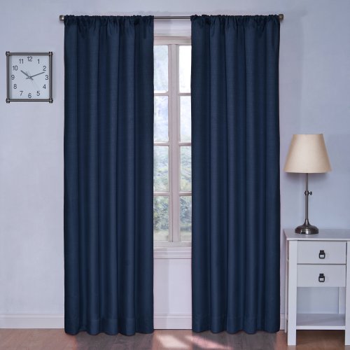 Product Cover Eclipse Kids Kendall Blackout Thermal Curtain Panel,Denim, 42 Inch X 63 Inch