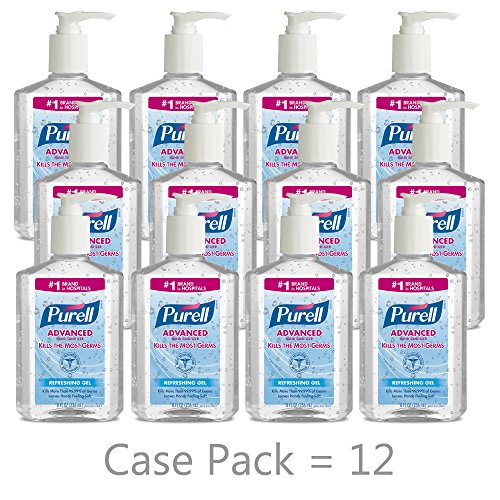 Product Cover PURELL Advanced Hand Sanitizer Refreshing Gel, Clean Scent, 8 fl oz Pump Bottle (Pack of 12) - 9652-12