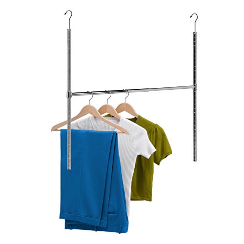 Product Cover Honey-Can-Do HNG-01816 Chrome Adjustable Hanging Closet Rod, 1-Pack,