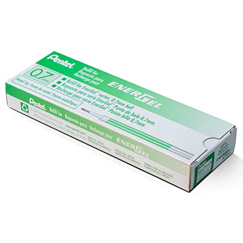 Product Cover Pentel Refill Ink for BL57/BL77 EnerGel Liquid Gel Pen, 0.7mm, Metal Tip, Green Ink, Box of 12 (LR7-D-12)