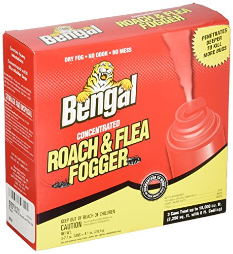 Product Cover Bengal Chemical 55201 Roach and Flea Indoor Fogger,  3-2.7 oz. Cans
