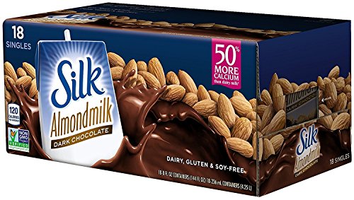 Product Cover Silk Pure Almondmilk, Dark Chocolate, 8 Ounce, 18 Count, Chocolate Flavored Non-Dairy Almond Milk, Individually Packaged