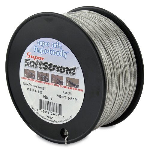 Product Cover SuperSoftstrand Size 2-1,500-Feet Picture Wire Vinyl Coated Stranded Stainless Steel