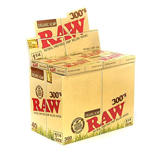 Product Cover Raw 300 Organic 1.25 1 1/4 Size Rolling Papers 5 Pack = 1500 Leaves